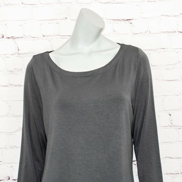 Flax by Jeanne Engelhart Women's Long Sleeve Pullover Gray Rayon Size Large - Picture 6 of 8